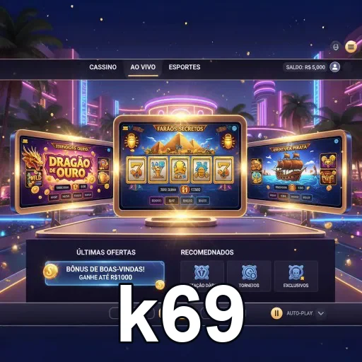 Ilustração do acesso seguro ao cassino online k69